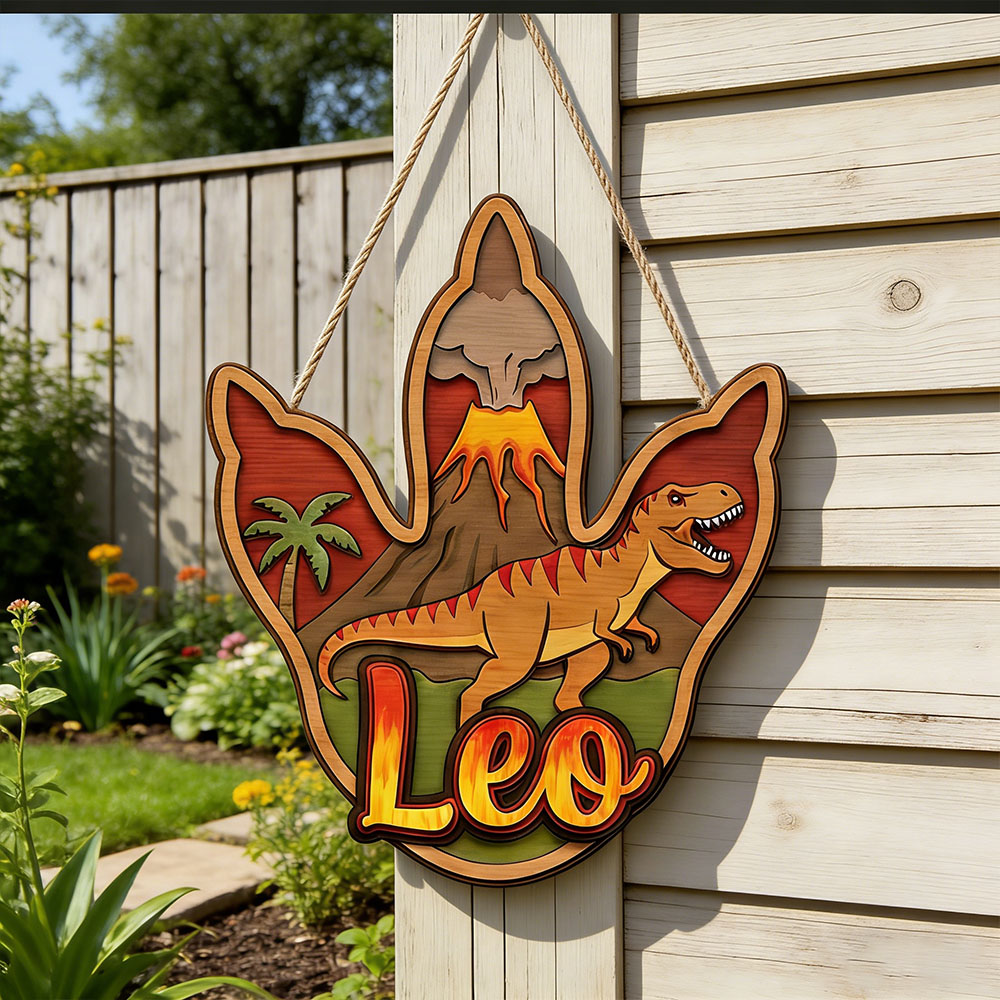 Woodworking For Beginners - Personalized 3D T-Rex Dinosaur Name Wooden