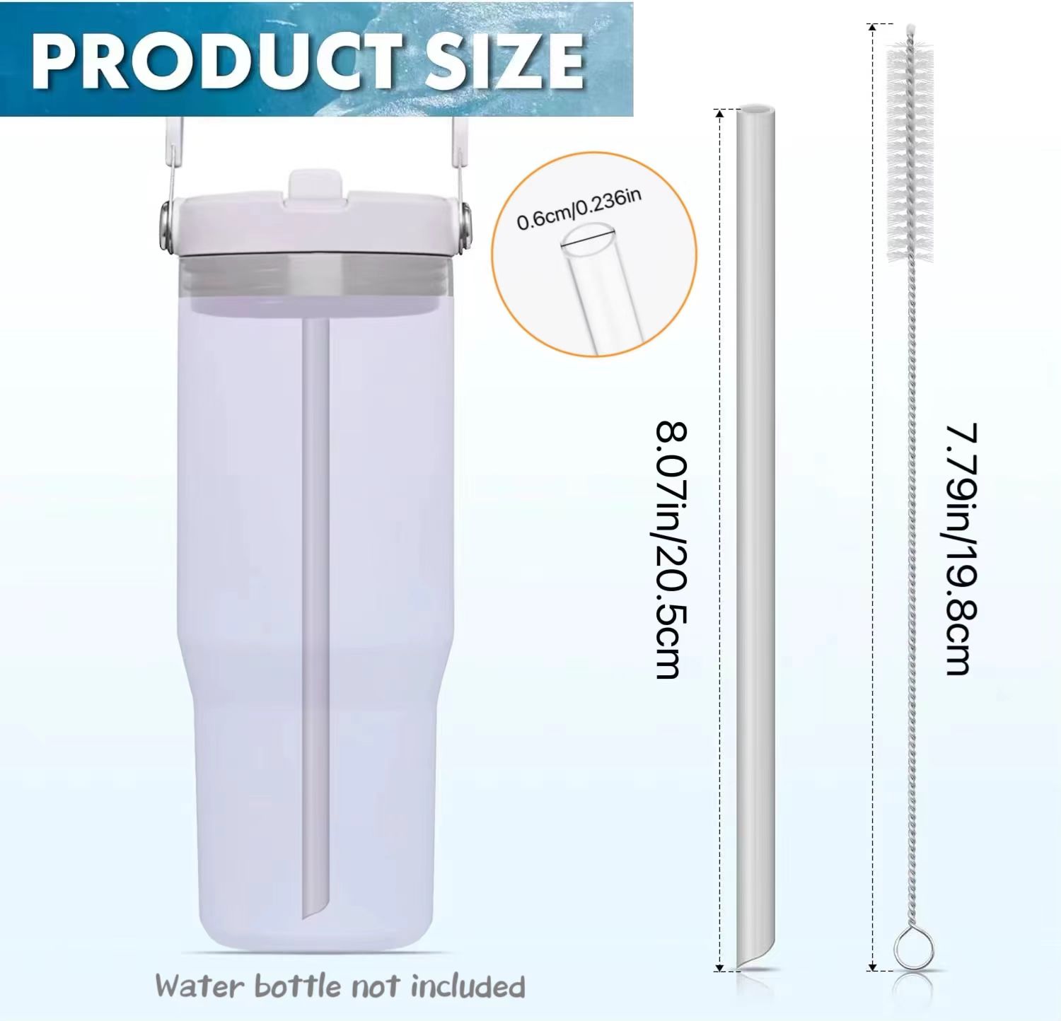 6pcs Reusable Straws Plastic S - Hand Plane Stanley ulasan dan harga