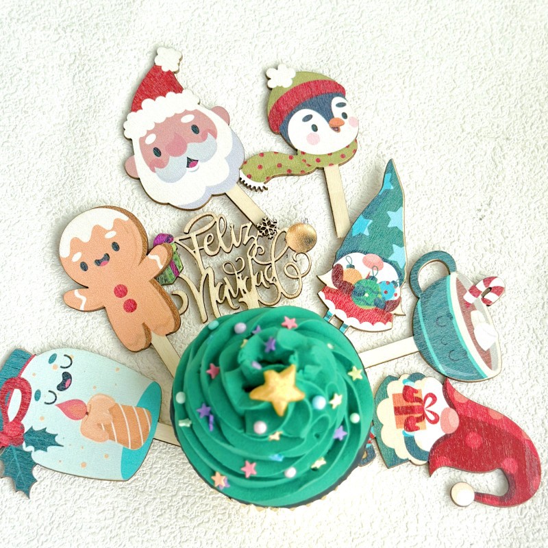 Spanish Festive Printed Wooden - Woodworking Xmas Decorations ulasan dan harga