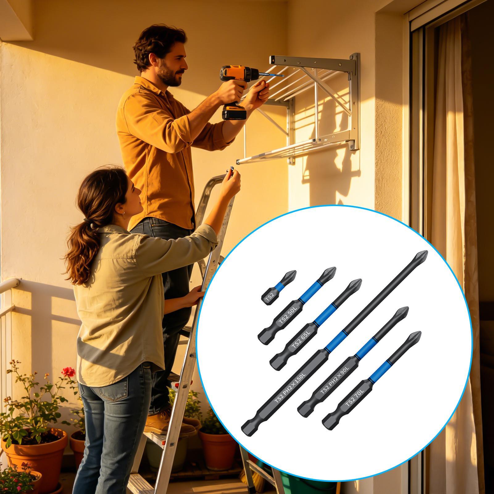Drill Screwdriver Bit Set 6-Pi - Woodworking Drill ulasan dan harga