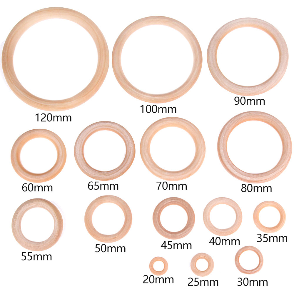 Blank Wood Hoops Round Wooden  - Woodworking Xmas Decorations ulasan dan harga