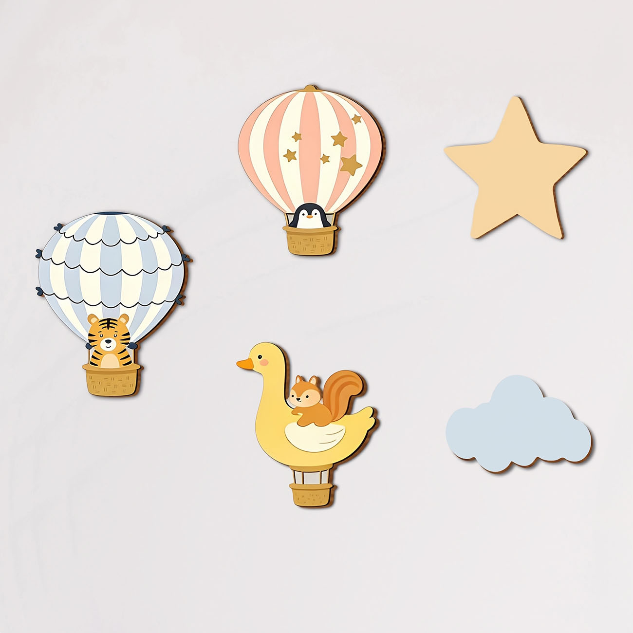 5Pcs Animal Hot Air Balloon Wo - Woodworking For Beginners ulasan dan harga