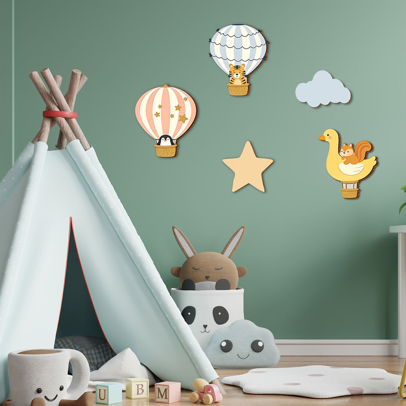 5Pcs Animal Hot Air Balloon Wo - Woodworking For Beginners ulasan dan harga
